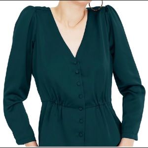 J. Crew Old Forest Satin Back Crepe Blouse